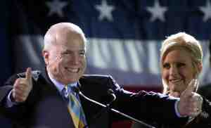 McCain Can\'t Be Happier About How Friday Went for Him, He Could Kiss Hillary Right Now